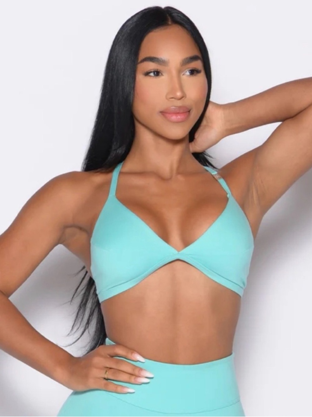 Women’s Aqua Triangle Bralette Bikini Top - Unbranded